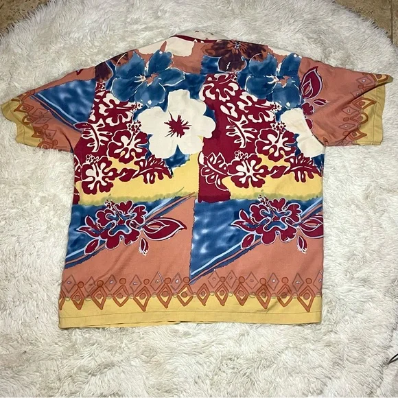 Burma Bibas Vintage Men’s Tropical Hawaiian Floral Print Silk Shirt | Size 2XL - Picture 7 of 8